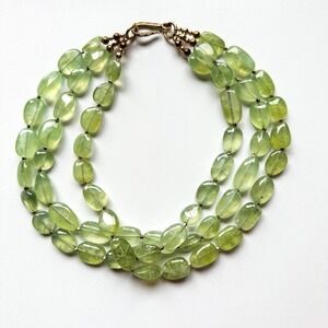 RARE Vintage Green Paraiba Gemstone Layered Necklace 17”